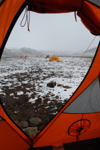 Camp in snow.3