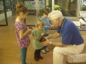 Chris Johnson volunteers in Butterflies!