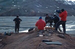 filming at tiktaalik site