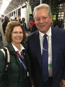 You never know who you'll run into at a climate conference. Collier and Al Gore.