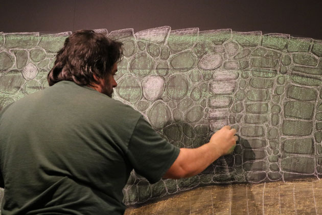 Poole draws Hadrosaurus