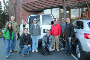 Some of the participants in the recent workshop deciding which American rivers to study. Jon Gelhaus is in red, with Alain Maasri standing partially behind him in gray. In green is Gelhaus' graduate student, Bolortsetseg Erdenee. Photo courtesy of Bazartseren Boldiv (kneeling in the photo).