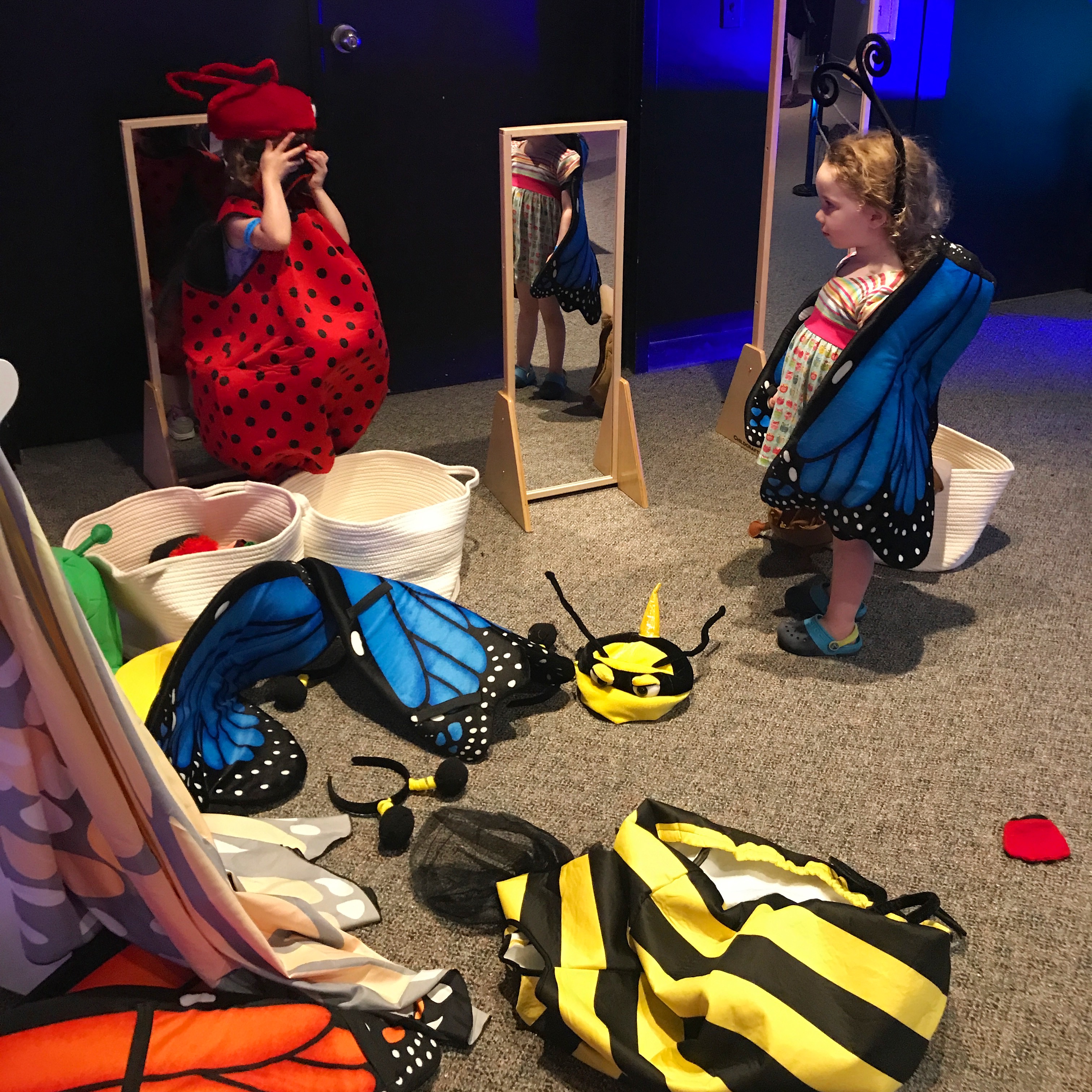 Kids in Bug Costumes in the Academy's Xtreme Bugs exhibit