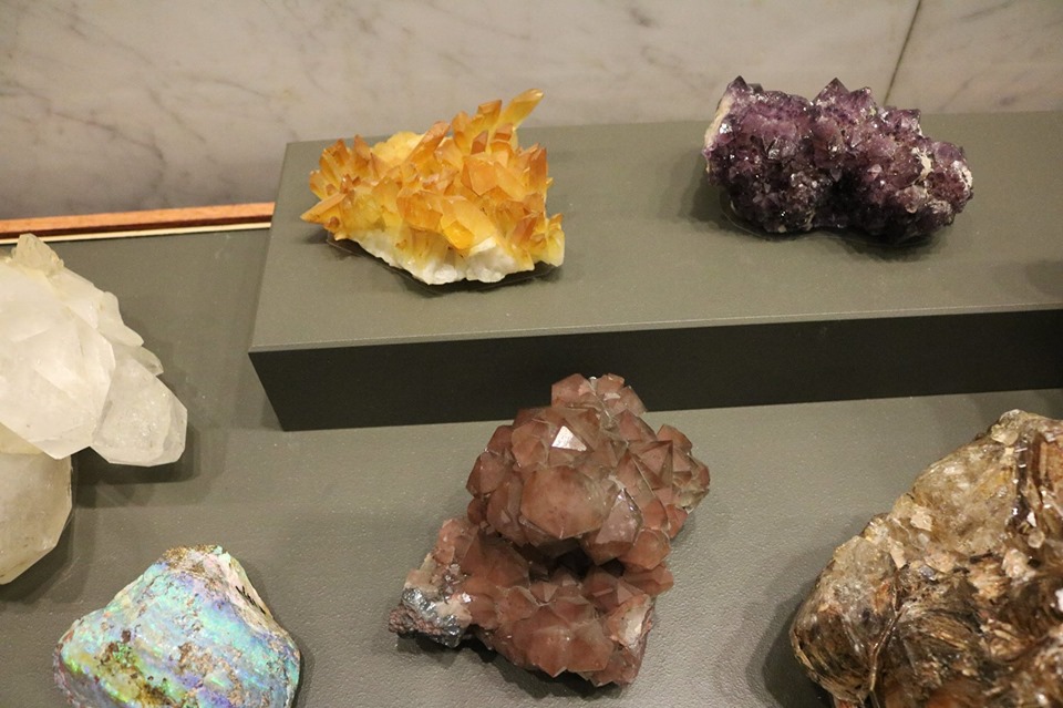 yellow, brown and purple minerals from ANS collection
