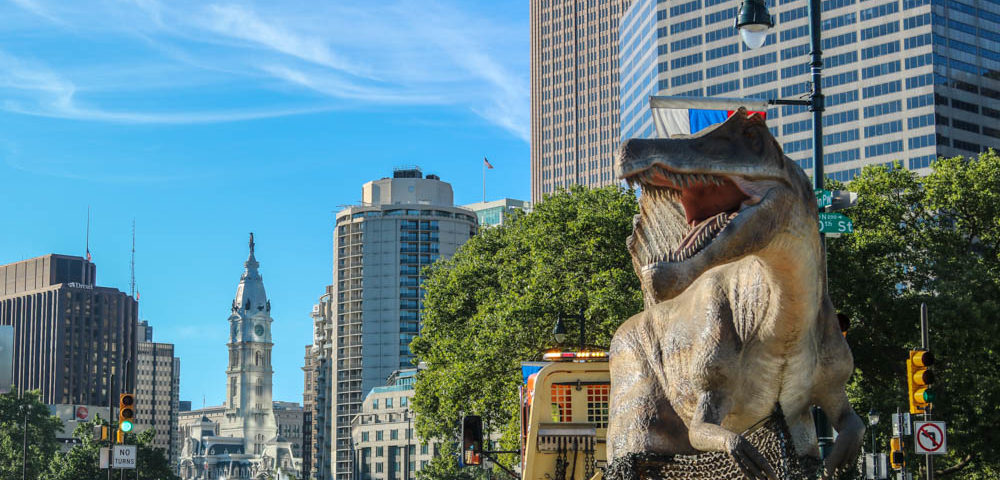 Spinosaurus on Flatbed Truck