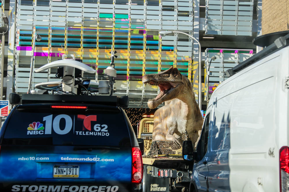 Spinosaurus on Flatbed Truck