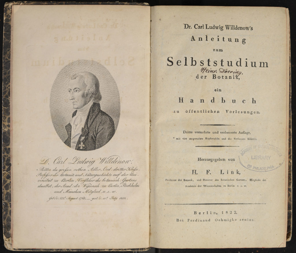 Title page from Willdenow's Guide to Self-Study of Botany