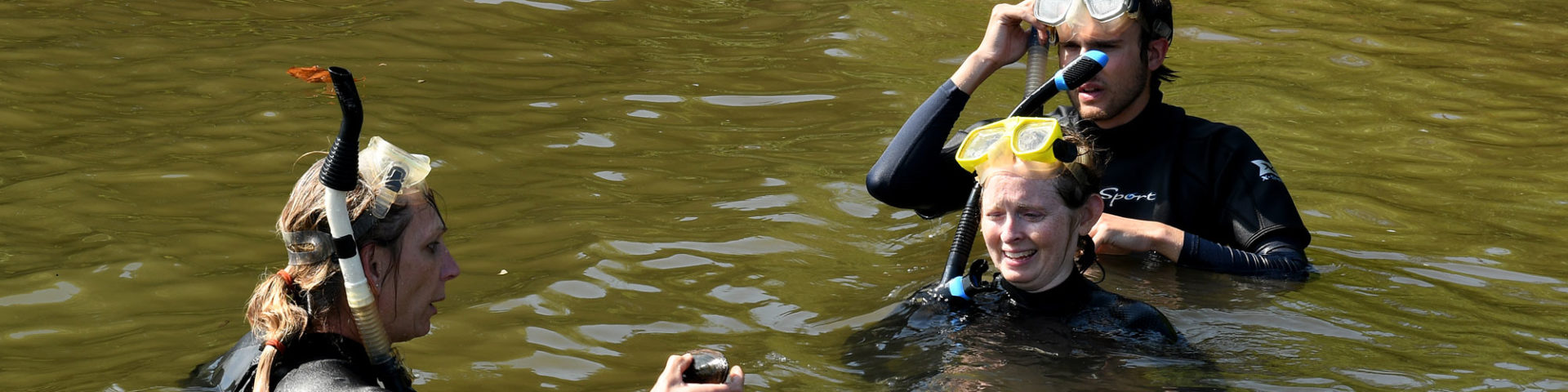 Three scientists in Schuylkill River