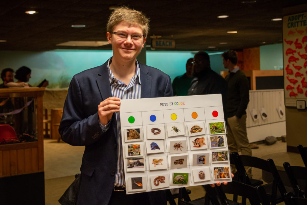 Josh with his project