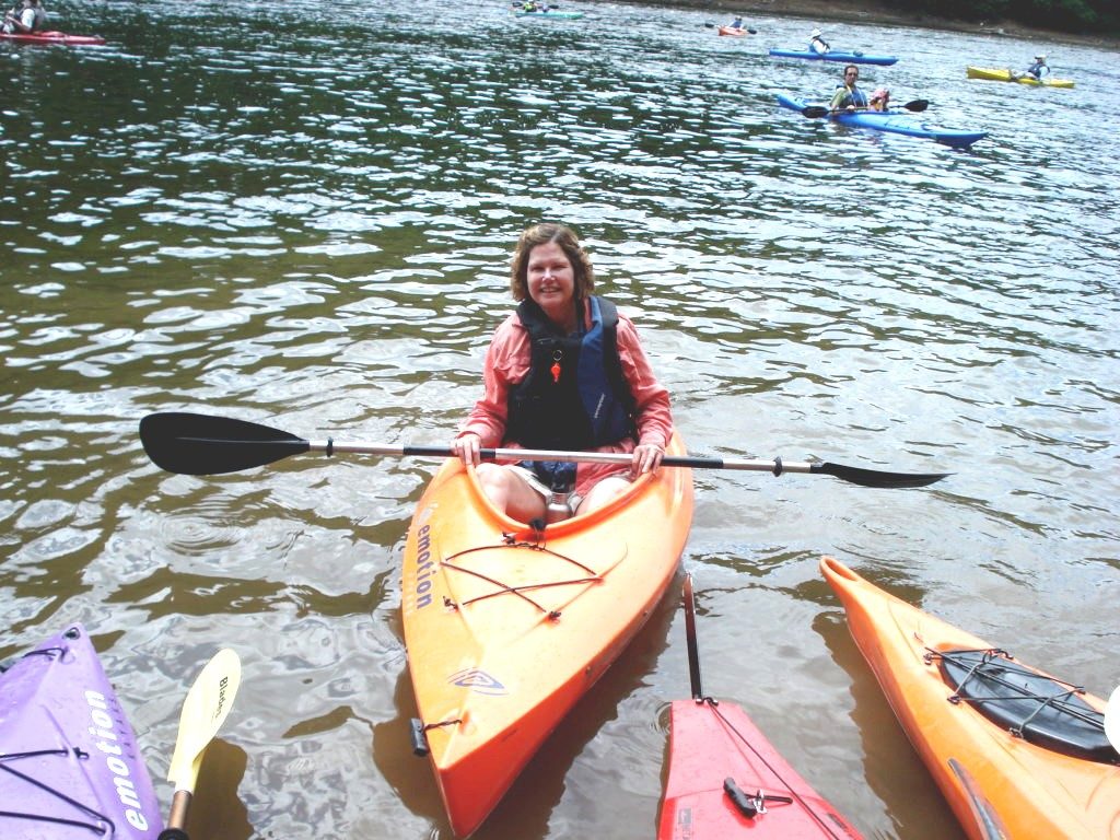 carol in kayak
