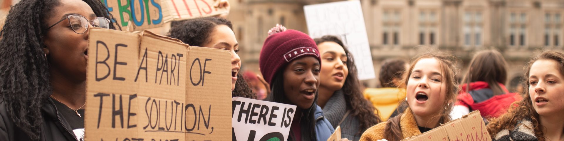 young people protest to raise awareness about climate change